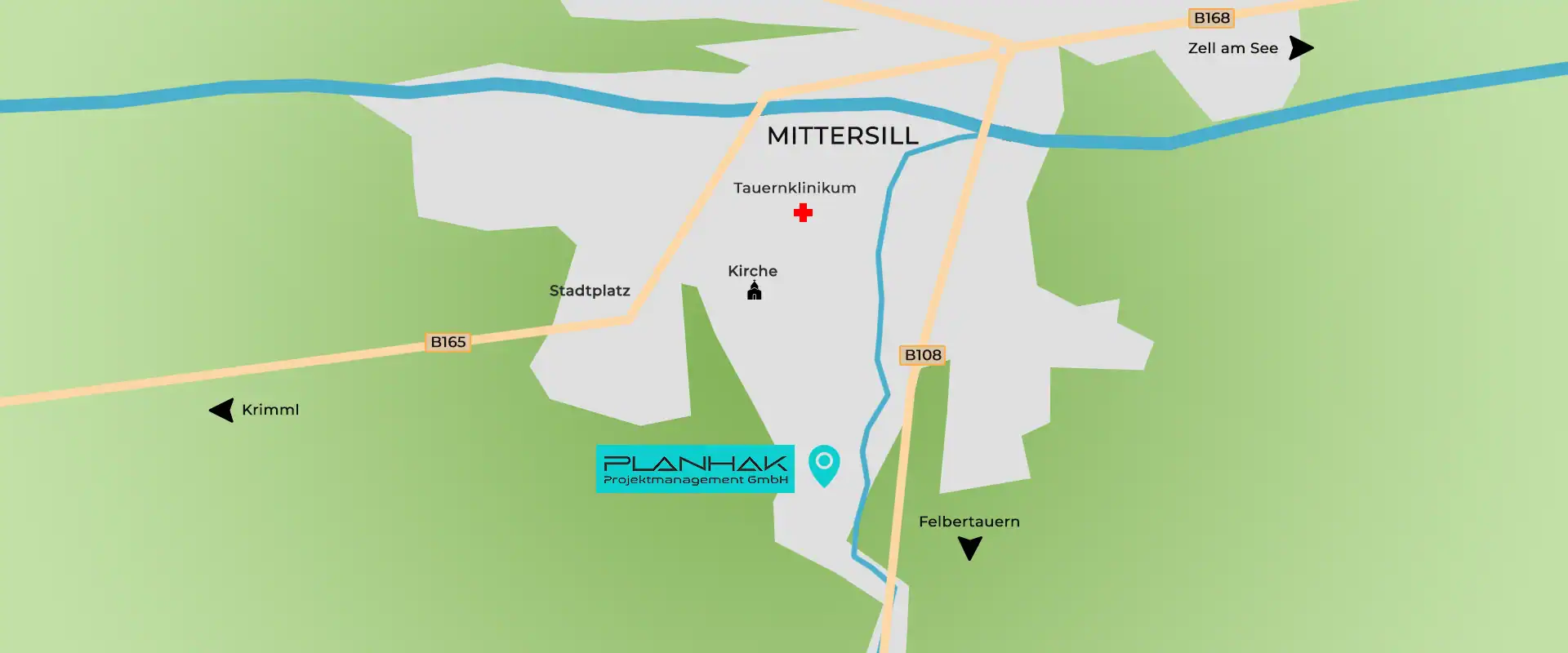 PLANHAK Lageplan Karte Mittersill Anreise Maps