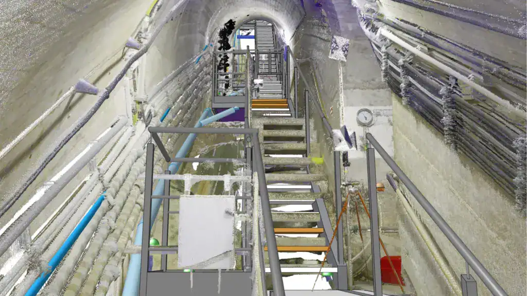 PLANHAK Referenz Limberg 3 Punktwolke Treppe Aufgang