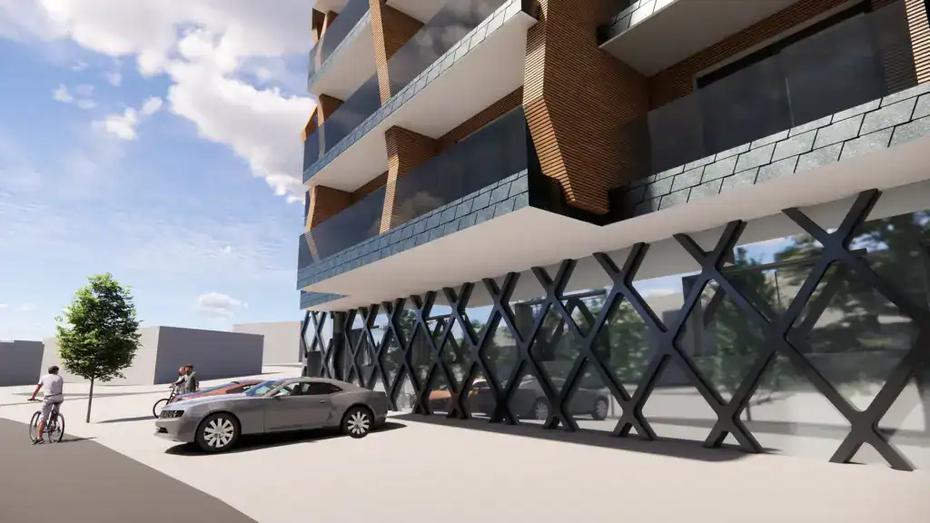 PLANHAK Hotel Almrausch Saalbach Hinterglemm Visualisierung Streben Auto